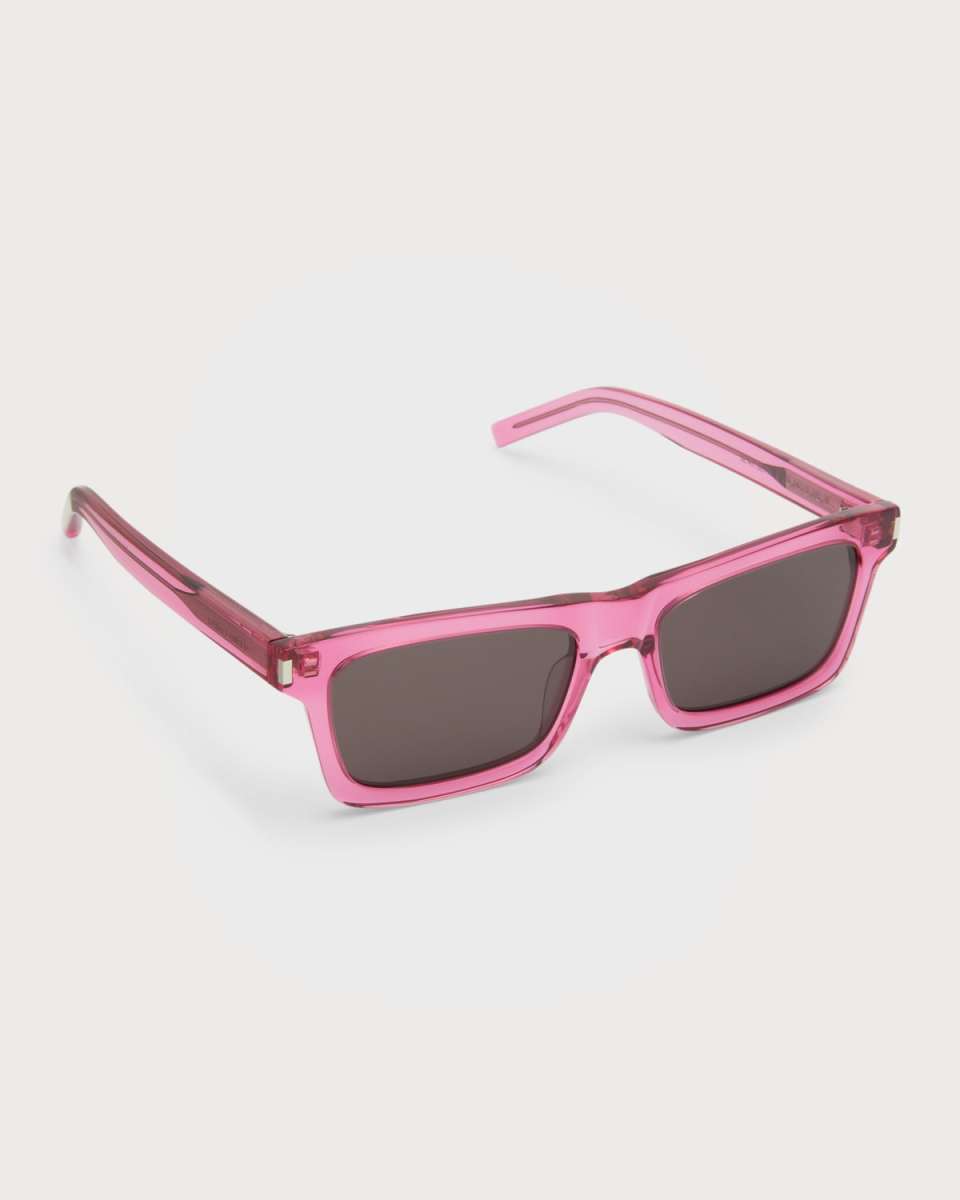 Betty Rectangle Semi-Transparent Acetate Sunglasses